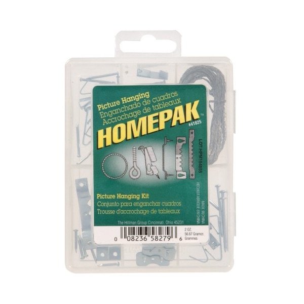 Hillman HILLMAN Homepak Zinc Silver Standard Picture Hanging Set 30 lb 50 pk 41825 - main